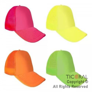 SOMBRERO VISERA FLUO NEON COLORES SURTIDOS CAP x 1